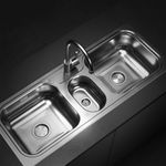 Cocina-Lavaplatos-Triple-Hydra-J107-Sobre-y-Bajo-Cubierta-con-Rebalse-Cromado