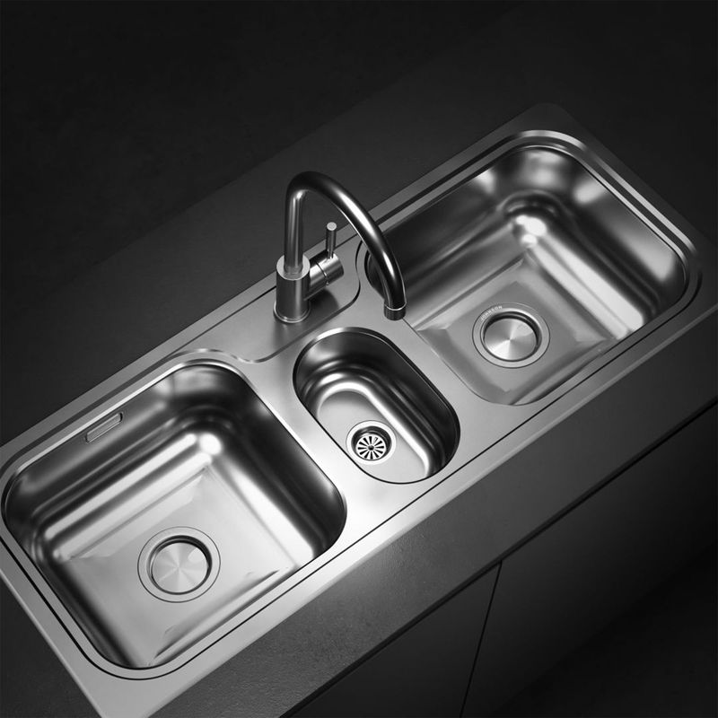 Cocina-Lavaplatos-Triple-Hydra-J107-Sobre-y-Bajo-Cubierta-con-Rebalse-Cromado
