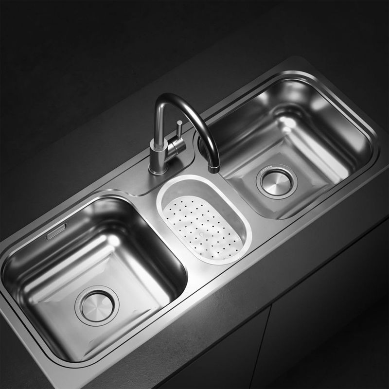 Cocina-Lavaplatos-Triple-Hydra-J107-Sobre-y-Bajo-Cubierta-con-Rebalse-Cromado