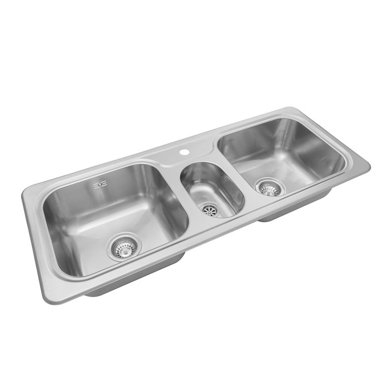 Cocina-Lavaplatos-Triple-Hydra-J107-Sobre-y-Bajo-Cubierta-con-Rebalse-Cromado