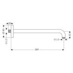 Baños-Brazo-de-Ducha-Mural-Hansgrohe-Negro-Mate-389mm