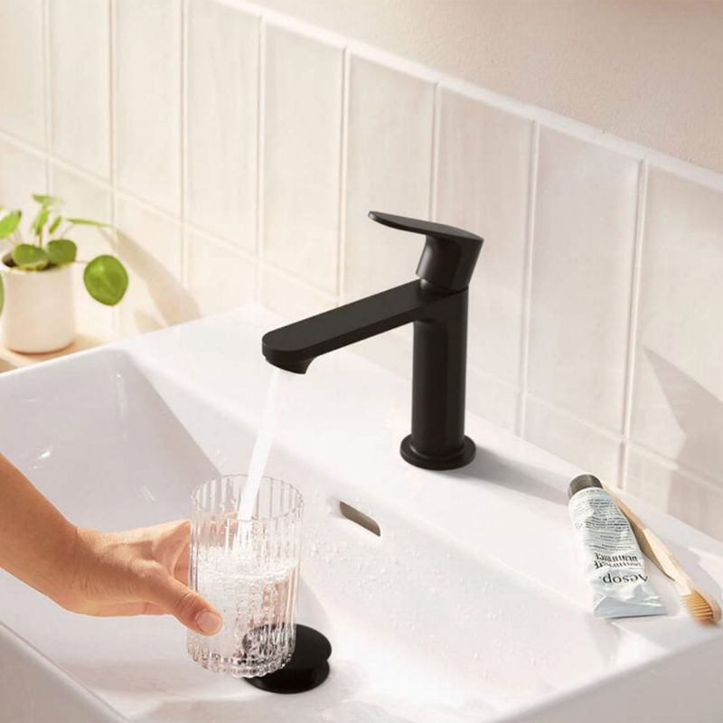 Baños-Griferia-Lavamanos-Rebris-S-Coolstart-72586670-Desague-Automatico-Negro-Mate-8-cm