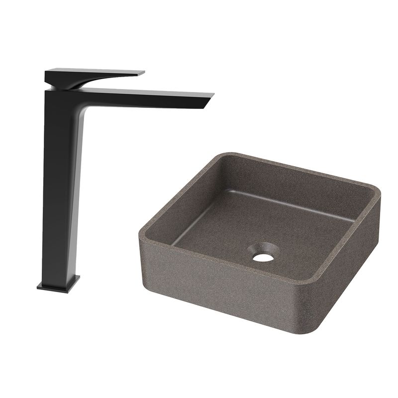 Baños-Pack-Lavamanos-Malai-Negro---Griferia-Kubika-Negro-Mate