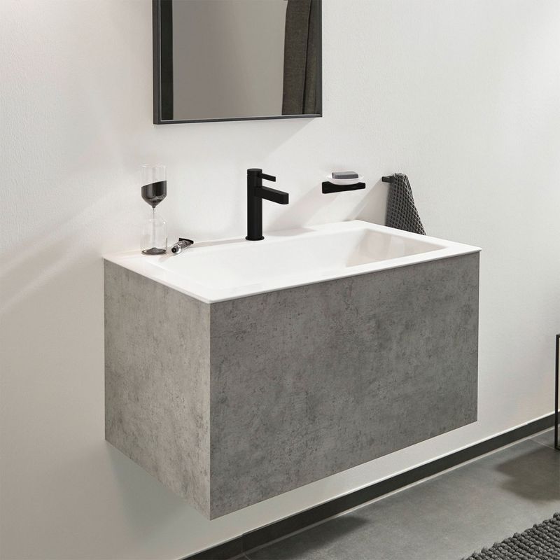 Baños-Griferia-de-Lavamanos-Finoris-con-Desague-Negro-Mate--110-mm