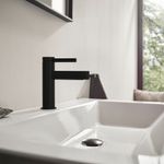 Baños-Griferia-de-Lavamanos-Finoris-con-Desague-Negro-Mate--110-mm