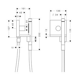Módulo de Ducha fono Starck  Empotrado con llave de paso cromado