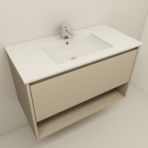 Mueble de Baño Delfos un Cajón y Repisa con Lavamanos Base Mink Grey Mate 900 mm
