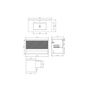 Mueble de Baño Delfos un Cajón y Repisa con Lavamanos Base Mink Grey Mate 900 mm