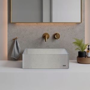 Lavamanos Valencia Sobre Cubierta Cuadrado Blanco Mate 370x120x370 mm