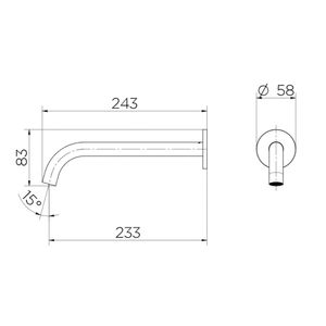Caño Muro 230 Mix and Match Grafito cepillado