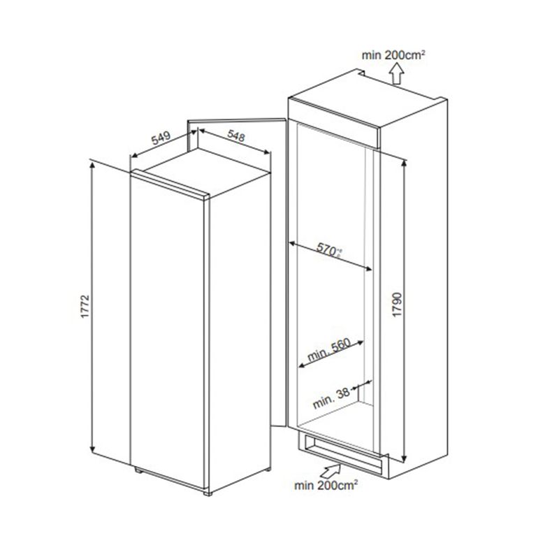 Cocina-Freezer-Panelable-Smeg