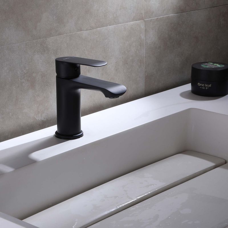 Baños-Griferia-Lavamanos-Urban-N-9-Cm-sin-Desague-Negro-Mate