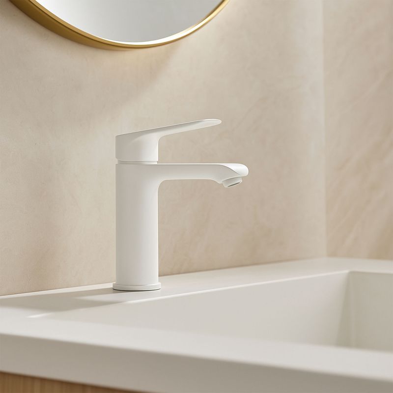 Baños-Griferia-Lavamanos-Urban-9-Cm-sin-Desague-Blanco-Mate