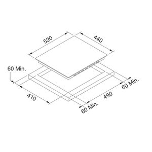 Encimera Vitrocerámica FHR 603 Negro 520x440