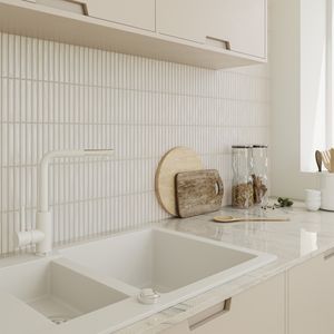 Cerámica Muro Sweet Bars Blanco Brillante 12.x25 cm