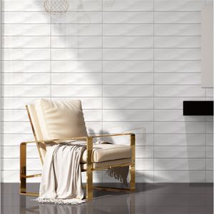 Cerámica Muro Ice Craft Blanco Brillante 6.8x28 cm