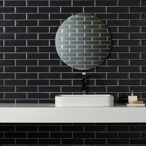 Cerámica Muro Liverpool Black Mate 7x24 cm