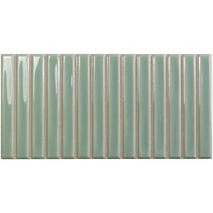 Cerámica Muro Sweet Bars Verde Claro Brillante 12.x25 cm