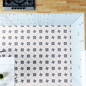 Porcelanato La Boheme Chantal Blanco y Azul Mate 20x20 cm