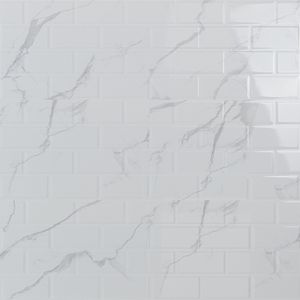 Cerámica Muro Artic Calacatta Blanco Retro Brillante 30x90 cm