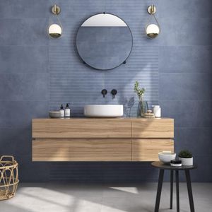 Cerámica Muro Eleganza Relieve Azul Mate 30x60 cm