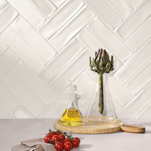 Cerámica Muro Vivant Blanco Brillante 7x24 cm