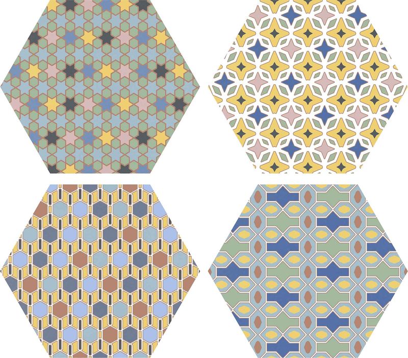Pisos-y-Muros-Porcelanato-Kasbah-Mix-Colors-Hex-Multicolor-Mate-25x25-cm