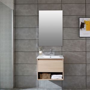 Mueble de Baño Queen Cajón y Repisa con Lavamanos y Fijaciones Soft 600 mm