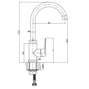 Griferia Cocina Boston 1 Jet Cromada