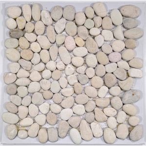 Mosaico Piedra MP. Riverstone White con Malla 31.5x31.5 PAL