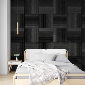 Palillaje Acústico Intensity MDF+PET Gris Oscuro 60x60 cm