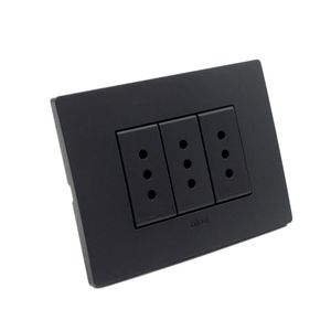 Placa Armada Blue Tomacorriente Triple 10A 119x86 mm