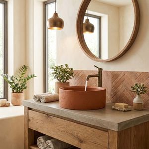 Lavamanos Modena Sobrecubierta Redondo Terracota