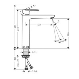 Grifería Lavamanos Vernis Blend 19 cm S/Desagüe 71582670 Negro Mate