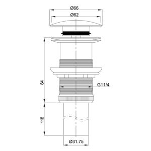 Desagüe Urban Click 1 1/4 con Rebalse Blanco Mate