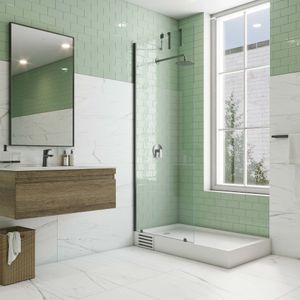 Receptáculo Zen con Desagüe y Panel de Registro Blanco 1200x800 mm