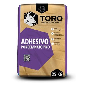 Adhesivo Porcelanato y Cerámica Pro Toro Gris 25 Kg