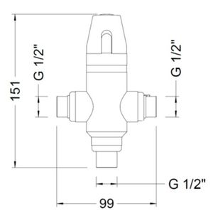 Válvula Termostática 1/2" 3 Vías Para Griferías
