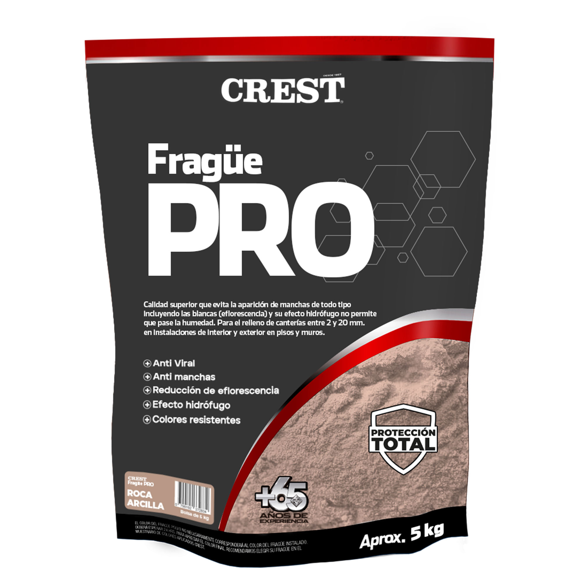 Fragüe Pro Porcelanato y Cerámica Roca Arcilla Café 5 kg | m