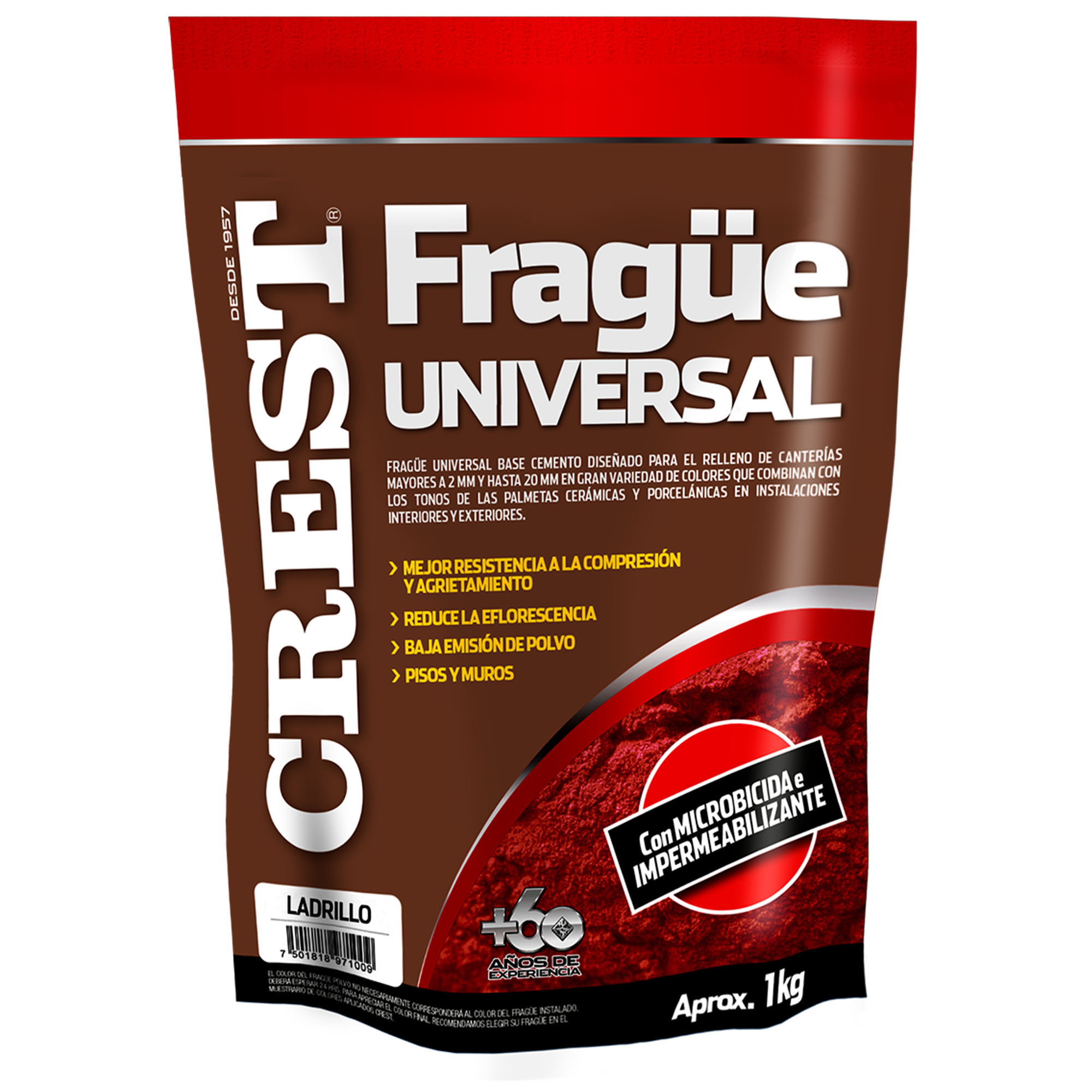 Fragüe Porcelanato y Cerámica Crest Café Ladrillo 1 Kg | mK.