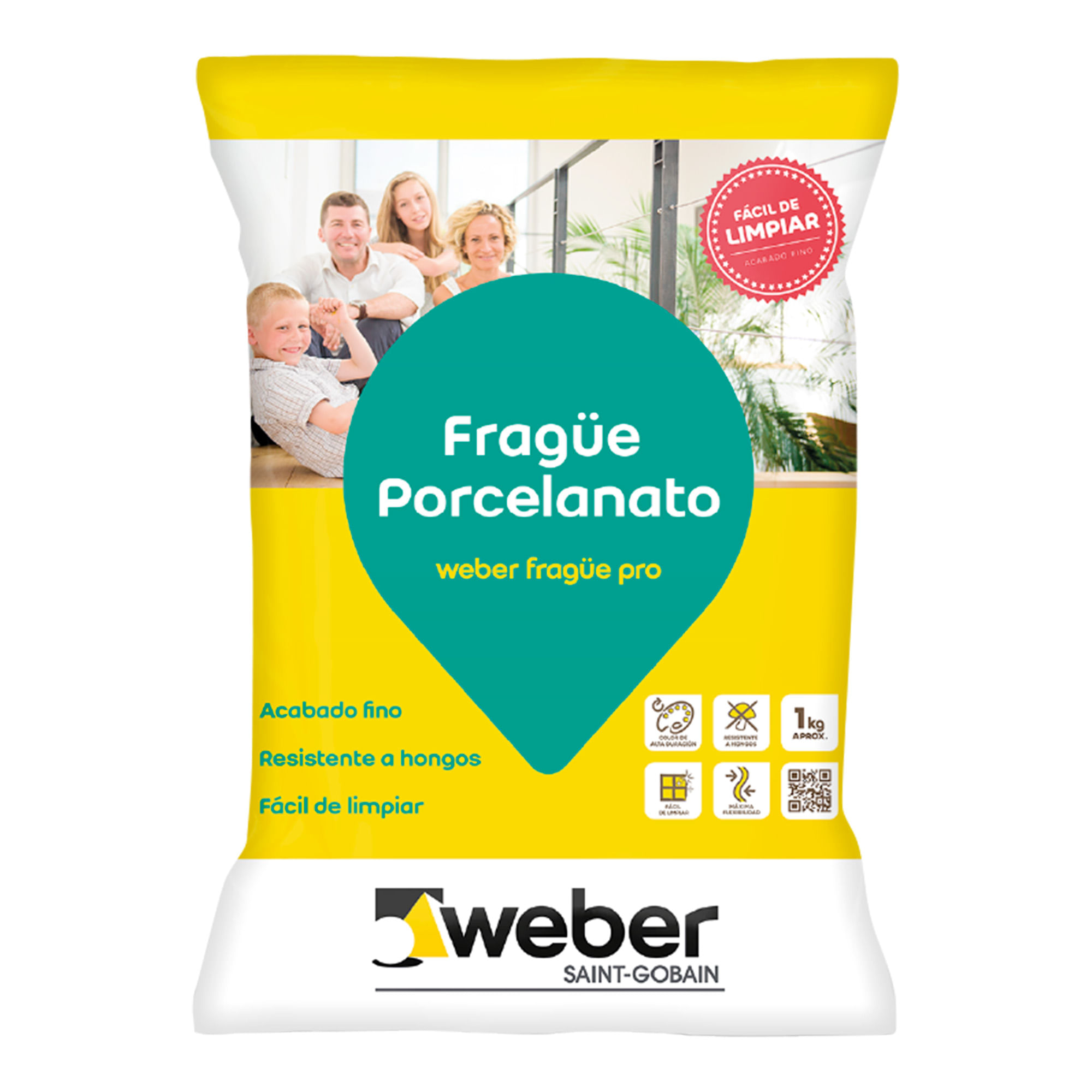 Fragüe Porcelanato Weber Gris Plata 1 Kg | mK.cl