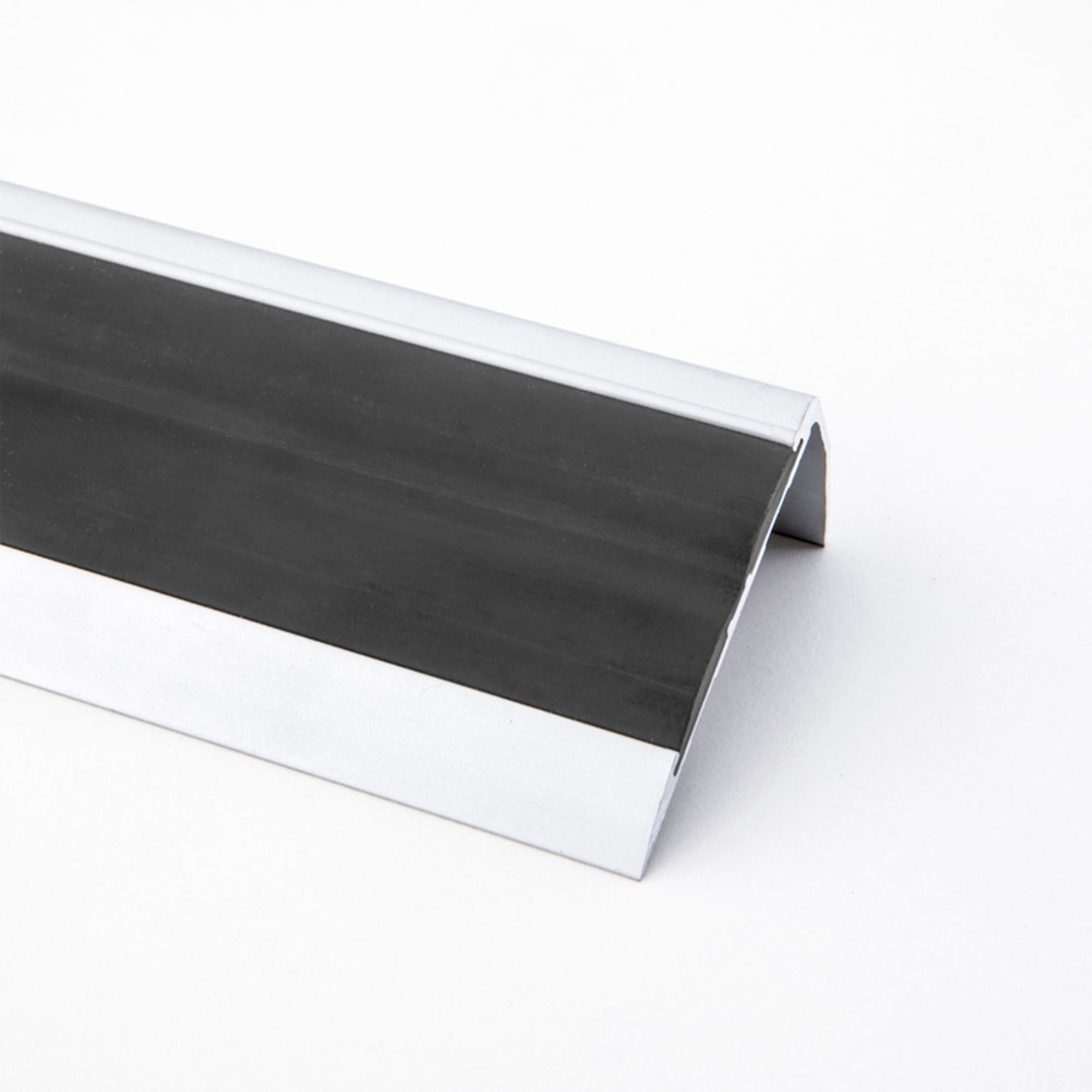 Perfil Nariz Escalon Aluminio y PVC Gris APG61 Mate 61x30x2500 mm