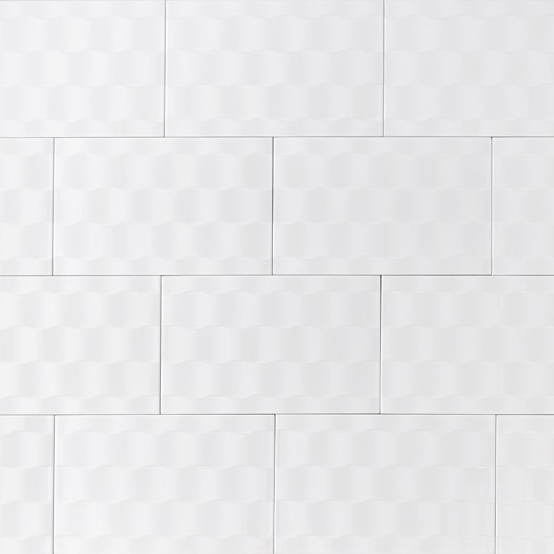 m*̈様 ホワイト フリースラグ Cerámica Muro Frost Waves Brillante 25x40 cm | mK.cl