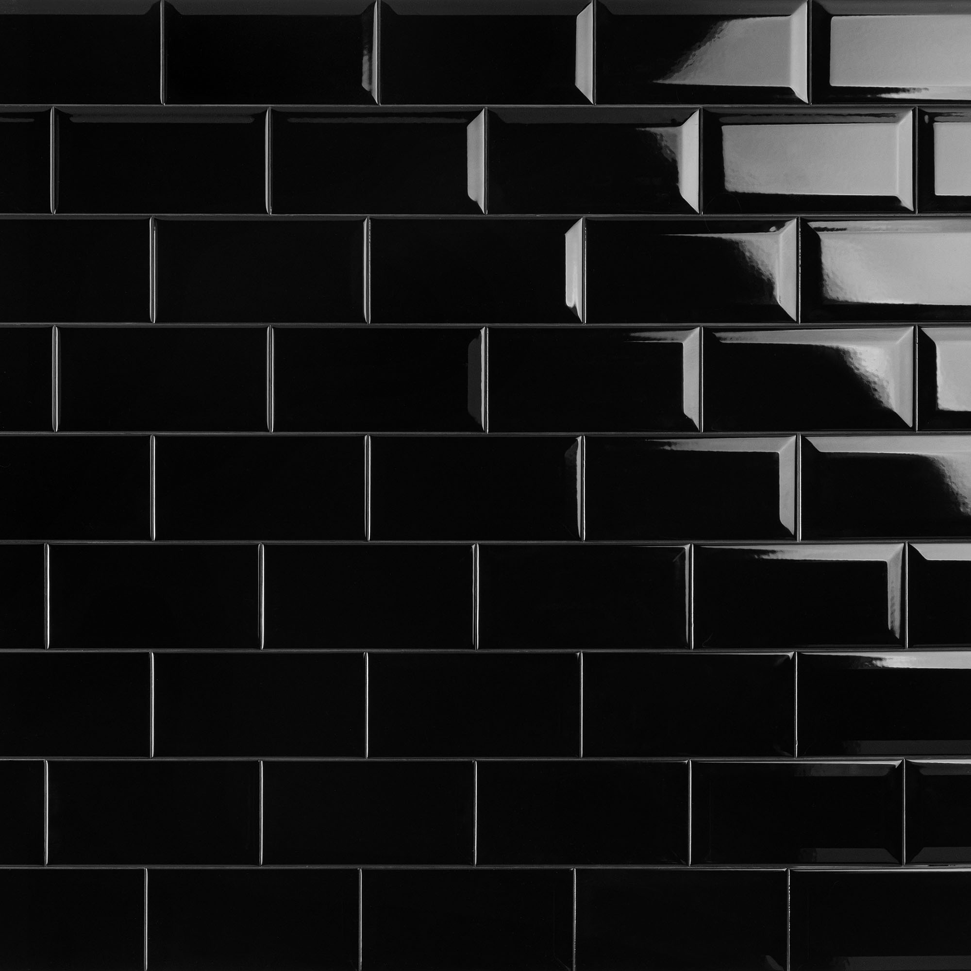 Cerámica Muro Ice Retro Black Brillante 7.5x15 cm | mK.cl