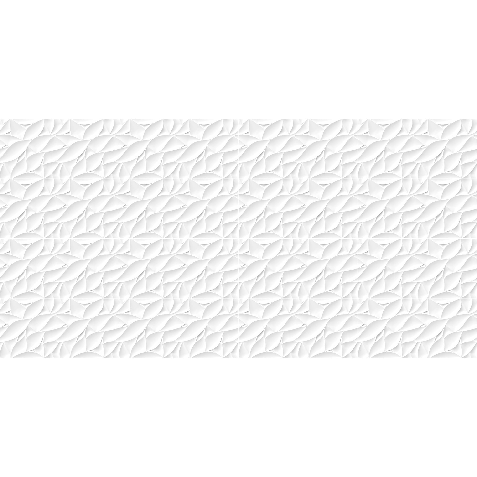 Cerámica Muro Ice Deco Leaf Blanco Brillante 30x60 cm | mK.c