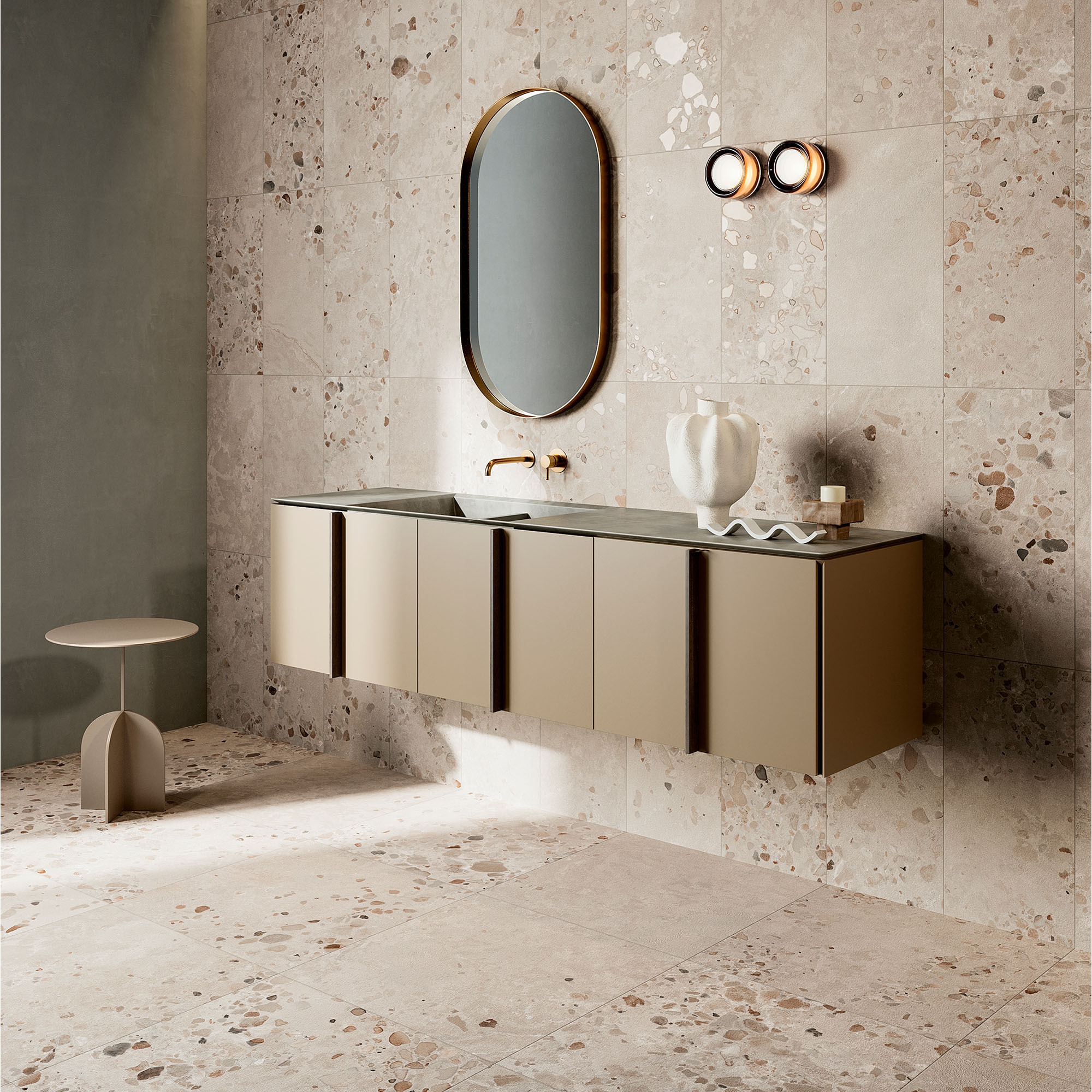 Porcelanato I Cocci Siciliani Gris Mate 90x90 cm