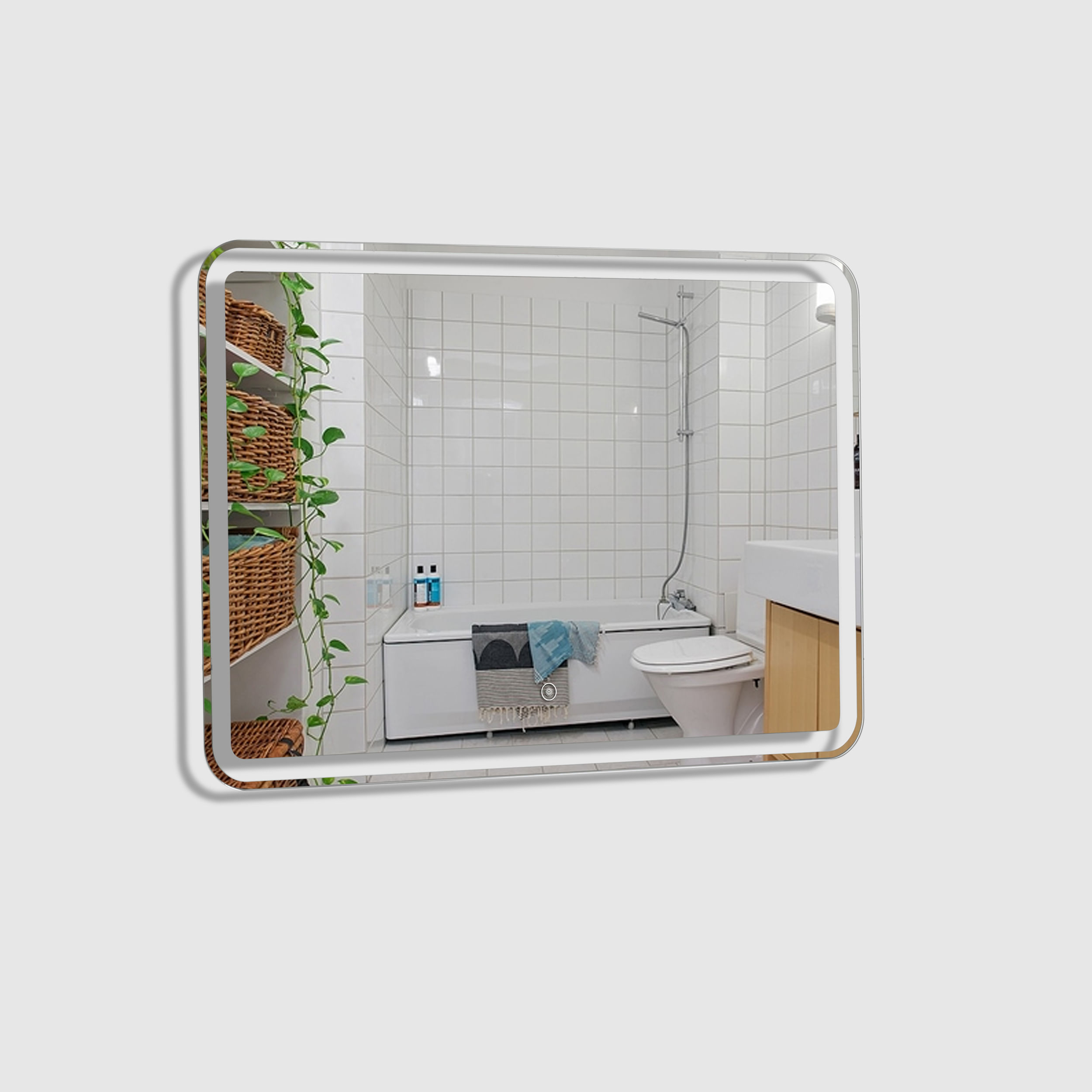 Espejo Genius Rectangular Led Cromado 100x70x3 cm