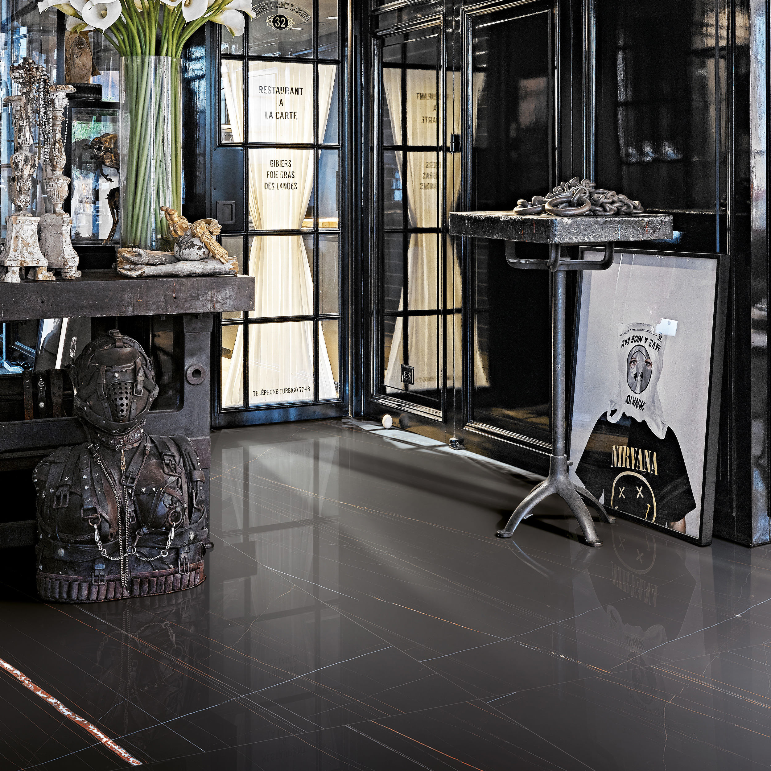Porcelanato Magnum Stone Sahara Noir Pulido 120x240 cm