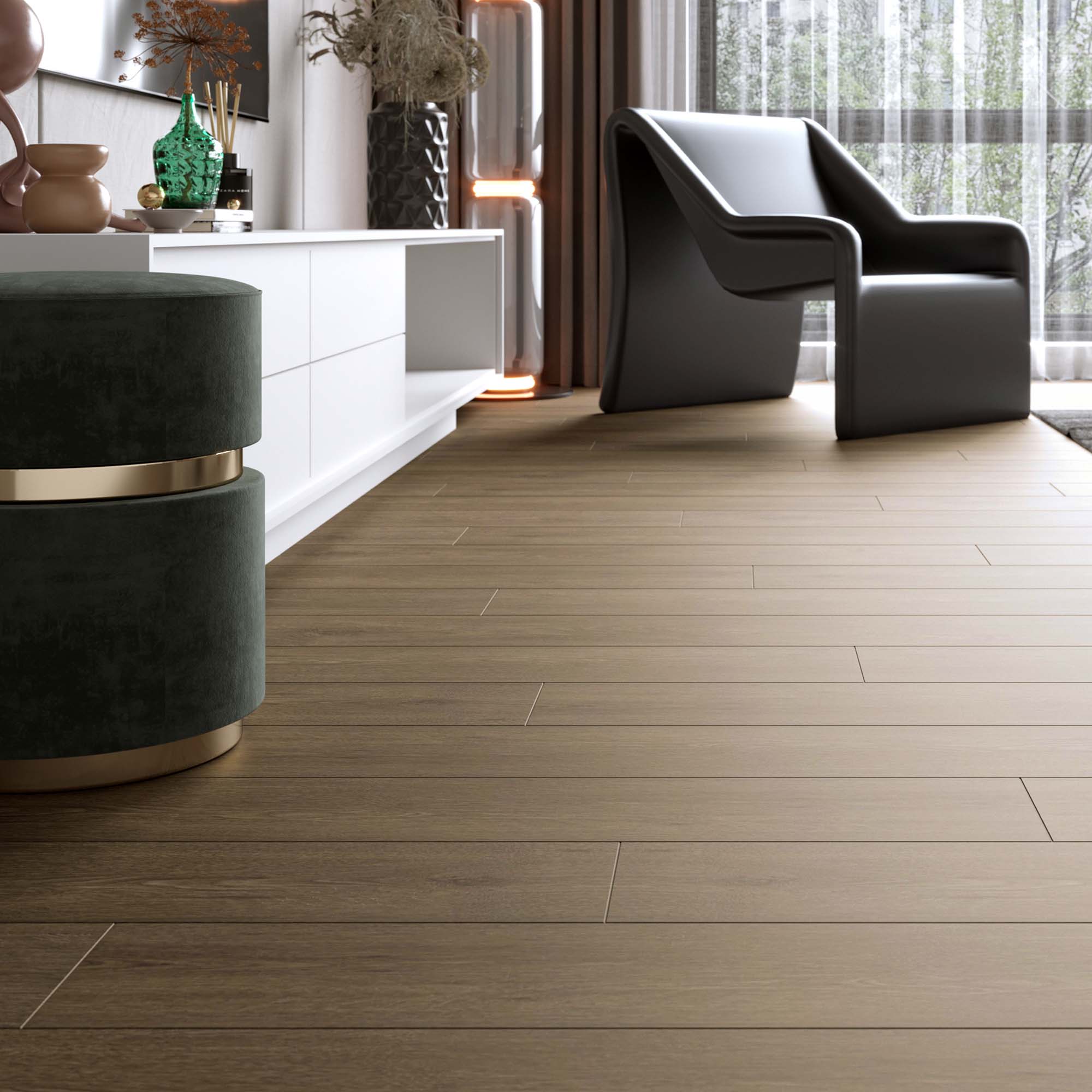 tanii_y Piso Vinílico SPC Sakai Coffee C/Bisel 180x1220x5 mm | mK.cl