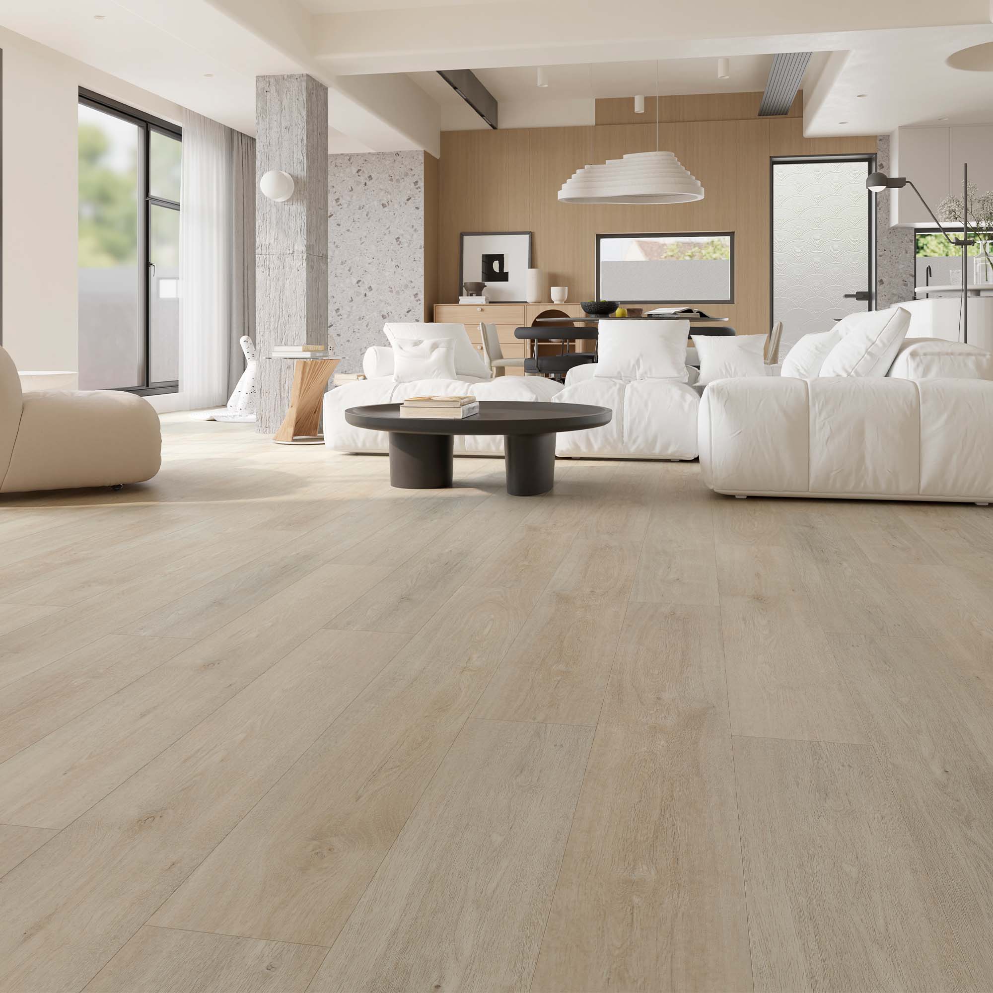 Piso Vinílico SPC Sakai White Plus C/Bisel 180x1220x5.5mm |